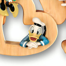 Load image into Gallery viewer, The Bradford Exchange Disney Mickey Mouse and Friends LOVE Wall Decor Vintage-Style Hand-Cast and Hand-Painted Artisan Masterpiece Heartwarming Home Decoration 13" W x 10" H x 2" D - RCE Global Solutions