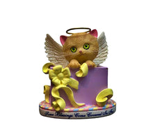 Load image into Gallery viewer, The Hamilton Collection My Kitten My Angel Figurine Collection "Some Blessings Come Covered in Fur" Hand-Painted Orange Kitten Angel Sculpture with Glitter Wings Golden Halo 3.5-inches - RCE Global Solutions