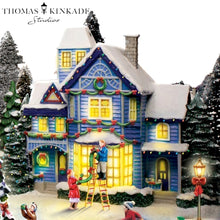Load image into Gallery viewer, The Bradford Exchange Deck the Halls Thomas Kinkade Sounds of The Season Village Collection Issue #3 Hawthorne Village Division with LED Lights and Melodies Handcrafted Holiday Village Christmas Decoration Includes FREE Family Figurines - RCE Global Solutions