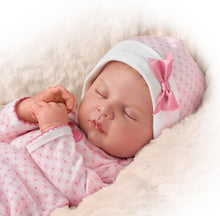 Load image into Gallery viewer, The Ashton-Drake Galleries Sweet Dreams, Serenity Breathes TrueTouch™ Silicone with Hand-Rooted Hair - Lifelike, Realistic Newborn Baby Doll 18-inches - RCE Global Solutions