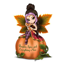 Load image into Gallery viewer, The Hamilton Collection Pumpkin Spice and Everything Nice Fairy Figurine by Artist Jasmine Becket-Griffith Featuring Leaf-Like Wings and Hand-Painted Metallic Finishes - RCE Global Solutions