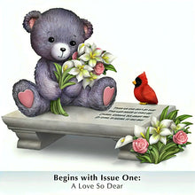 Load image into Gallery viewer, The Hamilton Collection Faithful Fuzzies Forever in My Heart Figurine Issue #1 "A Love So Dear" Hand-Painted Bereavement Bear with Cardinal and Flowers Memorial Keepsake 3.5-inches - RCE Global Solutions