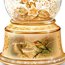 Load image into Gallery viewer, The Bradford Exchange Jewel of Nature Musical Glitter Globe Heirloom Porcelain® Hand-Painted Bird Sculpture Plays “Beautiful Dreamer,” by Adrian Rigby 6-inches