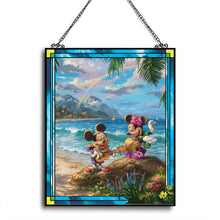 Load image into Gallery viewer, The Bradford Exchange Disney Mickey/Minnie Sweetheart The Perfect Pair Stained-Glass Suncatcher Collection Issue #3 by Thomas Kinkade 6"x7.5" - RCE Global Solutions