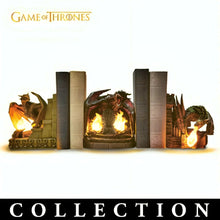 Load image into Gallery viewer, The Bradford Exchange Game of Thrones Viserion Bookend Light-Up Hand-Painted Dragon Sculpture Collectible Depicting Daenerys Targaryen’s Guardian Dragon Issue #1 5-inches - RCE Global Solutions