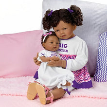 Load image into Gallery viewer, The Ashton - Drake Galleries A Sister's Love Child And Baby So Truly Real® Lifelike With RealTouch® Vinyl Skin African American Wear Hand-Finished Outfits Poseable Doll Set by Waltraud Hanl 24-inches - RCE Global Solutions