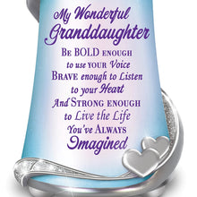 Load image into Gallery viewer, The Bradford Exchange My Wonderful Granddaughter Musical Glitter Globe Elongated Design with "You Are So Beautiful" Melody and Symbolic Silver Hearts with Inspirational Message Show Your Unconditional Love and Support 7-inches - RCE Global Solutions