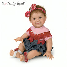 Load image into Gallery viewer, The Ashton-Drake Galleries Little Rhinestone Cowgirl Baby Doll So Truly Real® Lifelike Baby Doll with RealTouch® Vinyl, Hand-Rooted Hair, and Custom Country-Style by Ping Lau 18-Inches