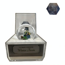 Load image into Gallery viewer, The Bradford Exchange Frosty Facets Music Box Collection Issue #4: Winter Treats Illuminated Water Globes Holiday Art Inside Crystalline Snowman Boxes Play Music with Timer by Thomas Kinkade 4.5-inches
