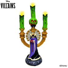 Load image into Gallery viewer, The Bradford Exchange Disney Villains Candelabra Collection Issue #3: Evil Queen Candelabra Handcrafted and Hand-Painted Disney Villain Home Décor with Built-in LED Flickering Lights 10-inches - RCE Global Solutions