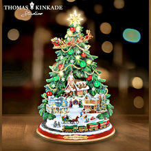 Load image into Gallery viewer, The Bradford Exchange Thomas Kinkade Studios “A Classic Christmas Tree” Tabletop Christmas Tree with Lights, Music & Motion Hand-Painted Holiday Village Christmas Décor 12.5-inches