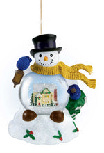 Load image into Gallery viewer, The Bradford Exchange T-Kinkade Let It Snow Snow Globe Christmas Decoration Ornaments Issue #4 Set of 2 Sparkling Snowman 3.75-inches - RCE Global Solutions