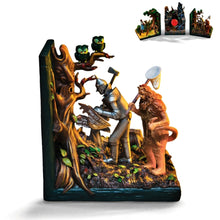 Load image into Gallery viewer, The Bradford Exchange The Wizard Of Oz Illuminated Sculptural Bookend Collection Issue #3 Tin Woodman & Cowardly Lion Handcrafted & Hand-Painted Resin Display Piece 4.25-inches