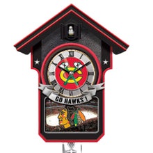 Load image into Gallery viewer, The Bradford Exchange Chicago Blackhawks National Hockey League NHL Cuckoo Clock 21-inches - RCE Global Solutions