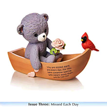 Load image into Gallery viewer, The Hamilton Collection Faithful Fuzzies Forever in My Heart Figurine Issue #3 "Missed Each Day" Hand-Painted Bereavement Bear with Cardinal and Flowers Memorial Keepsake 3.5-inches - RCE Global Solutions