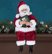 Load image into Gallery viewer, The Ashton-Drake Galleries The Night Before Christmas Storybook Santa Doll Speaking with Classic Recording Holiday Decoration by Thomas Kinkade 18-inches