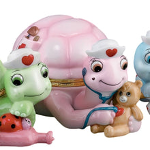 Load image into Gallery viewer, The Bradford Exchange "Loving" from Tender Loving Care Music Box Collection Issue #2 Limoges-style Music Box Sweet Turtle Nursing a Teddybear Plays "You Are My Sunshine" 5-inches - RCE Global Solutions