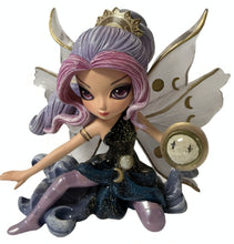 Load image into Gallery viewer, The Hamilton Collection Mystic Guardians of Nature Fairy Figurine Collection Issue #4 Onyx, Protector Of The Night Handcrafted Resin with Custom-Carved Crystalline Wings Hand-Painted Elemental Orb by Jasmine Becket-Griffith 5.5-inches