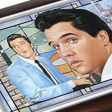 Load image into Gallery viewer, The Bradford Exchange Elvis Presley Amazing Grace Music Box Handcrafted Wooden Keepsake Stained-Glass-Look Lid & Mahogany Finish by Bruce Emmett Artwork 6-inches