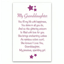 Load image into Gallery viewer, The Bradford Exchange Granddaughter You Are Magical Unicorn Glitter Globe Heirloom Porcelain® Handcrafted Hand-Painted and Plays 'Beautiful Dreamer' Melody and 22-Carat Gold Accents A Perfect Gift for Granddaughters Collectible Keepsake 6-inches - RCE Global Solutions