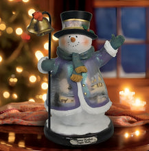 Load image into Gallery viewer, The Bradford Exchange Winter Wonderland Snowman Heirloom Classics Collection Issue #10 Jingle Bells Holiday Decoration Figurine by Thomas Kinkade 7-inches