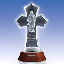 Load image into Gallery viewer, The Bradford Exchange "King of Kings" Issue #5 Heavenly Grace Illuminated Glass Cross Religious Sculpture Collection 11-inches - RCE Global Solutions