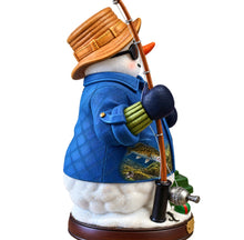 Load image into Gallery viewer, The Bradford Exchange Fishin' Impossible Collection Issue #3 Fishing for Fun Snowman Figurine by Al Agnew, Handcrafted with Fishing Rod and Tackle Box 7.5 inches