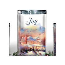 Load image into Gallery viewer, The Bradford Exchange Light of the Season Table Centerpiece with 30 LED Lights and 3 Glass Candleholders Christmas Decoration by Thomas Kinkade 25" W - RCE Global Solutions