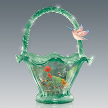 Load image into Gallery viewer, The Bradford Exchange Hummingbird Majesty Issue #6 Songbird Art Hand-Blown Glass Bowl Basket by James Hautman 7.5-inches - RCE Global Solutions