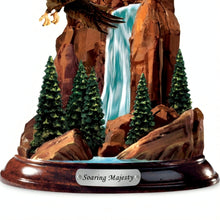 Load image into Gallery viewer, The Bradford Exchange Soaring Summit Eagle Sculpture Height of Majesty Collection Handcrafted Resin Sculpture Depicting Majestic Eagles in Flight and Museum-Quality Artwork 6" W x 9" H - RCE Global Solutions