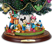 Load image into Gallery viewer, The Bradford Exchange Disney The Magic Of The Holidays Tabletop Christmas Tree Handcrafted Decoration With Color Changing Fiber Optic Lights Mickey Ornaments Fully Sculpted Figures Moving Train and 8 Musical Carols 24hr Timer 18-Inches - RCE Global Solutions