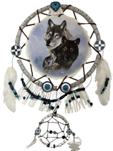 Load image into Gallery viewer, The Bradford Exchange Midnight Royalty Dream Guardians Native American Wolf Dreamcatcher Wall Decor Sentinels of the Spirits Collection Issue # 2 by Eddie LePage 13.5-inches - RCE Global Solutions