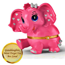 Load image into Gallery viewer, The Bradford Exchange Granddaughter, Never Forget You Are Loved Birthstone Music Box Collection Issue #6: JUNE Heirloom Porcelain Elephant with Swarovski Crystal and Plays "You Are My Sunshine" 4.5-inches - RCE Global Solutions