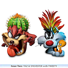 Load image into Gallery viewer, The Bradford Exchange LOONEY TUNES Succulent Collection Issue #2: Taz and Sylvester with Tweety Handcrafted Pots with Artificial Succulents in Bright Colors 5.5-Inches - RCE Global Solutions