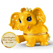 Load image into Gallery viewer, The Bradford Exchange Granddaughter Never Forget You Are Loved Birthstone Music Box Collection Issue #11: NOVEMBER Heirloom Porcelain Elephant with Swarovski Crystal and Plays "You Are My Sunshine" 4.5-inches - RCE Global Solutions