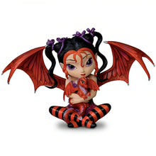 Load image into Gallery viewer, The Hamilton Collection Ruby Fairy Figurine Darling Fairy and Baby Dragon Duo Handcrafted in Artists Resin Hand-Painted with Vibrant Colors Intricate Details Big Purple Eyes and Bright Red Accents by Jasmine Becket-Griffith 4-inches - RCE Global Solutions
