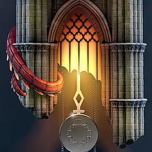 Load image into Gallery viewer, The Bradford Exchange Sculptural Dragon Wall Clock with Gothic Cathedral Case Lights Up and Roars - RCE Global Solutions