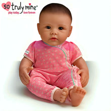 Load image into Gallery viewer, The Ashton-Drake Galleries So Truly Mine® Dolls For Girls Collection Issue #9: Black Hair Brown Eyes Baby Doll Handcrafted with RealTouch® Vinyl Skin and Hand-Painted Lifelike Features by Linda Murray 15-Inches - RCE Global Solutions