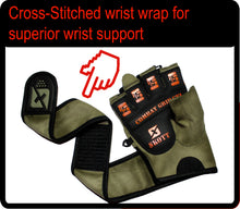 Load image into Gallery viewer, Skott Tactical Green Weightlifting Gloves Military Style Gym with Wrist Wrap Support Anti-Slip Gel Grip Flexible Finger Protection Durable Training Best Body Building Fitness and Exercise Accessories Unisex