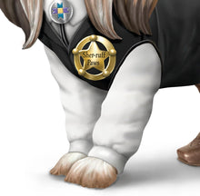 Load image into Gallery viewer, The Hamilton Collection Sher-Ruff S. Paws Shih Tzu Figurine Spurs'N Furs Cowboy Series Handcrafted Hand-Painted Dog Statue with Cowboy Hat Vest and Bolo Tie Western Decor 4-Inches