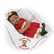Load image into Gallery viewer, The Ashton-Drake Galleries So Truly Real® Baby’s First Christmas Collectible Doll with RealTouch® Skin and Hand-Rooted Hair by Master Doll Artist Waltraud Hanl 19-inches - RCE Global Solutions