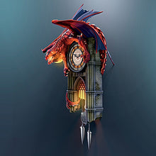 Load image into Gallery viewer, The Bradford Exchange Sculptural Dragon Wall Clock with Gothic Cathedral Case Lights Up and Roars - RCE Global Solutions
