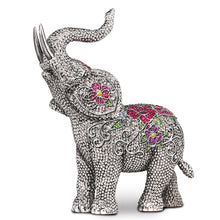 Load image into Gallery viewer, The Hamilton Collection Blake Jensen Legends of Fortune Elephant Figurine Features Hand Set Faux Gems in Pave Style Setting With Bas-relief Floral Patterns and Swarovski Crystal Accents 7"-Inches - RCE Global Solutions