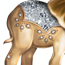 Load image into Gallery viewer, The Hamilton Collection Shimmering Fortune of Gold Figurine Precious Metal Elephant Sculpture with Real 24K Gold Accents Svenka Crystals and Hand-Painted Metallic Gloss Finish by Blake Jensen 4" W x 4" H - RCE Global Solutions