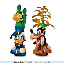 Load image into Gallery viewer, The Bradford Exchange Disney Mickey and Friends Succulent Sculpture Collection Issue #2 Donald Duck and Goofy Set of 2 Handcrafted Hand-painted Artificial Succulents 4-inches - RCE Global Solutions