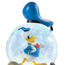 Load image into Gallery viewer, The Bradford Exchange Disney Donald Duck 90th Anniversary Musical Glitter Globe Handcrafted Collectible with Rotating Base & 5 Iconic Donald Duck Sculptures Plays Donald Duck Song 7.5-Inches - RCE Global Solutions