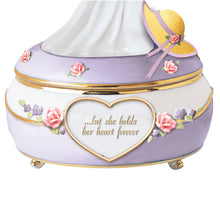 Load image into Gallery viewer, The Bradford Exchange A Mother's Embrace Music Box Handcrafted Heirloom Porcelain® with Raised-relief Flowers and 22K Gold Accents Sculpted Mother and Daughter Figurine Plays "Always in My Heart" - RCE Global Solutions
