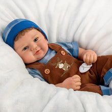 Load image into Gallery viewer, The Ashton-Drake Galleries Adventure Awaits Authentic Silicone Realistic Baby Boy Doll by Sandy Faber - RCE Global Solutions