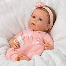 Load image into Gallery viewer, The Ashton-Drake Galleries Cooing Chloe Interactive Lifelike TrueTouch® Authentic Silicone Baby Girl Doll That Coos and Breathes  Weighted Fully Poseable by  Master Doll Artist Linda Murray 18"-Inches - RCE Global Solutions