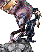 Load image into Gallery viewer, The Bradford Exchange Shaman Spirit of the Painted Pony Sculpture Collection Handcrafted with Real Feathers Faux Leather and Meticulous Beadwork by Laurie Prindle 7-inches - RCE Global Solutions